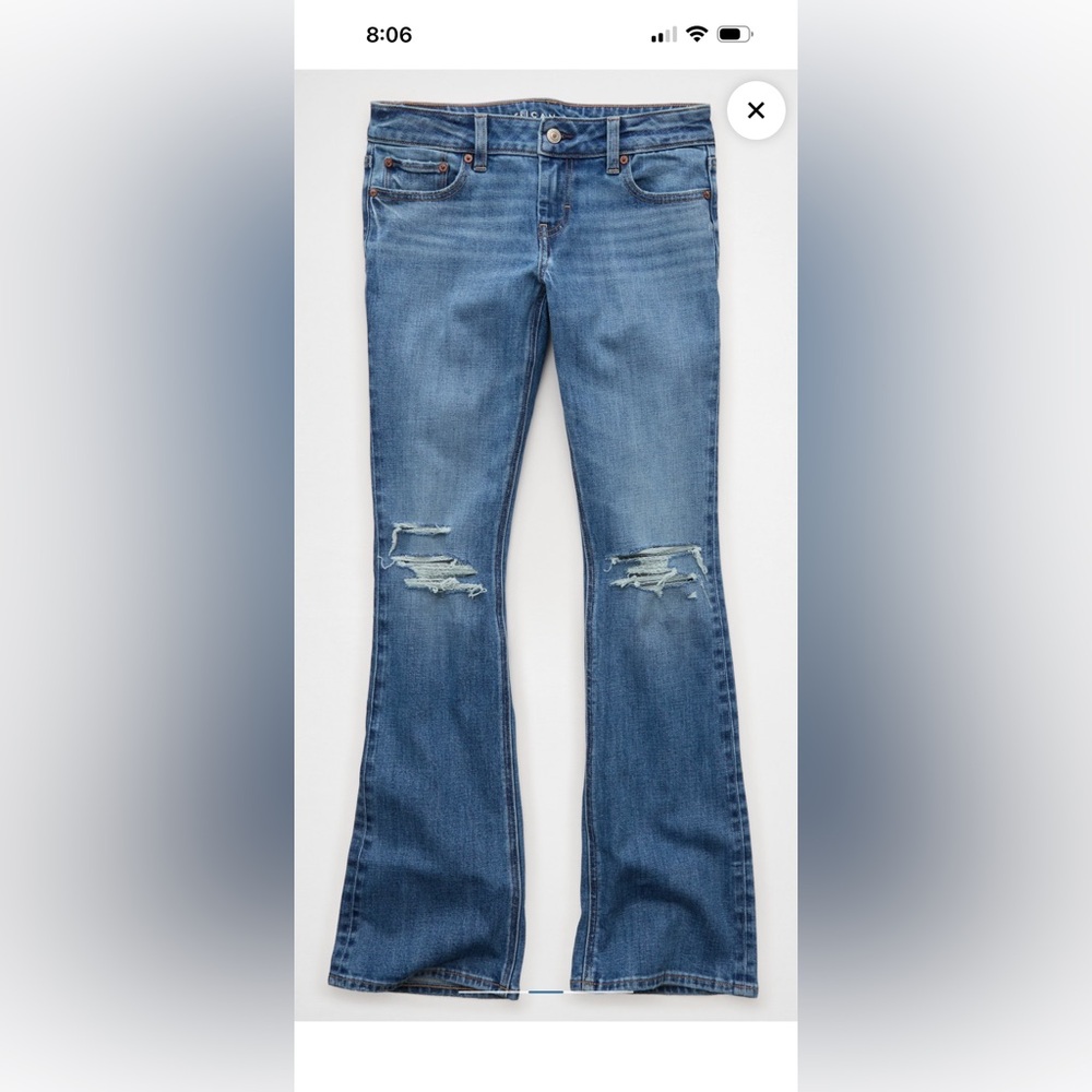 American Eagle Outfitters Light Blue Distressed Bootcut Jeans